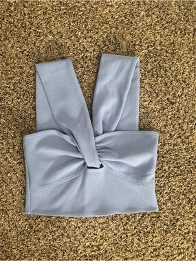 Abercrombie & Fitch Pale Blue Knot-Front Crop Top